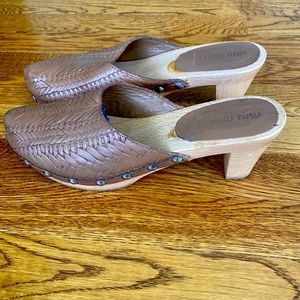 Miu Miu wooden heeled mules